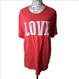 Bella Canvas Women's XL T-Shirt Red Soft 'LOVE'